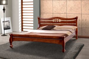 Ліжко двоспальне з масиву сосни Дінара 140 Мікс меблі, колір на вибір
