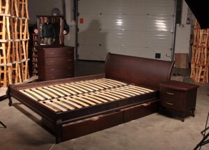 Ліжко двоспальне дерев'яне Парус ( Ліжко Ніколь), колір та розмір на вибір