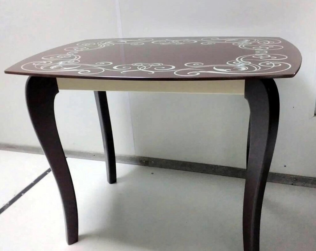 Скляний стіл для кухні з малюнком ДКС Класик-2 Антонік, колір на вибір - гарантія