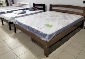 Ліжко з масиву вільхи Белла RoomerIN, колір горіх / темний горіх