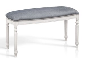Банкетка в передпокій прямокутна з різьбленими ніжками Сицилія Мікс меблі, колір білий + патина срібло