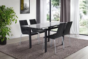 Стіл обідній зі скляною стільницею і металевими ніжками Венді XS-1025, Мікс меблі, колір чорний