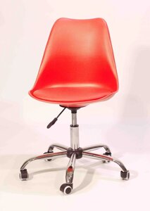 Офісний пластиковий стілець на коліщатках Milan Office, червоний 05