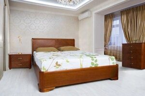 Дерев'яна спальня Ассоль (ліжко з підйомним механізмом) Мікс меблі, колір темний горіх / світлий горіх