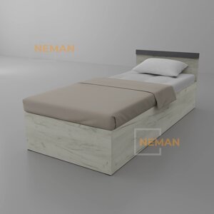 Ліжко односпальне без вкладки СИМПЛ Neman, колір Дуб Крафт білий