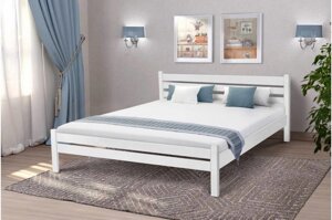 Ліжко двоспальне з масиву сосни Еко Мікс меблі, колір білий
