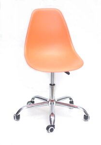 Офісне крісло на колесах комп'ютерне пластикове крісло Nikfice onder mebli, помаранчевий колір 70
