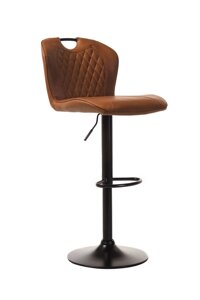 Барний стілець на металевій чорній ніжці В-102 Vetro, оббивка екошкіра колір бренді