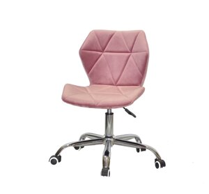 Крісло офісне на коліщатках GREG CH-Office Onder Mebli оксамит, колір пильна роза-1030