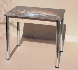 Стіл обідній Даллас стільниця - скло 10 мм + фотодрук, ноги хром Fusion Furniture