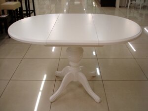 Стіл обідній розкладний круглий на одній ніжці Анжеліка Fusion Furniture, колір ваніль
