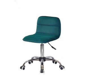 Офісне крісло на коліщатках з оксамитовою оббивкою зеленого кольору REAL CH -OFFICE B-1003