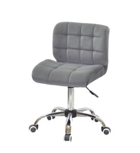 Офісне крісло на коліщатках з оксамитовою оббивкою сірого кольору SOHO CH - OFFICE