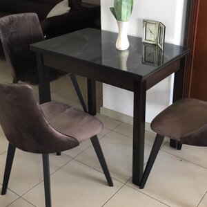 Стіл розкладний для кухні зі скляною стільницею Ажур Fusion Furniture, колір венге / скло УФ 15 263