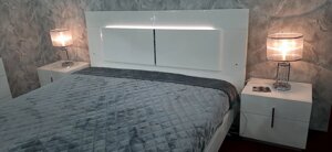 Спальний гарнітур білого кольору в сучасному стилі FLORIDA Sof (Флорида ), колір білий глянець