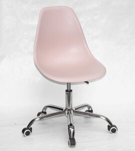 Офісний пластиковий стілець на коліщатках регульований Nik Office, колір рожевий 63