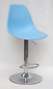 Стілець із пластику барний поворотний на одній ніжці Nik Bar CH-Base Onder Mebli, колір блакитний 50