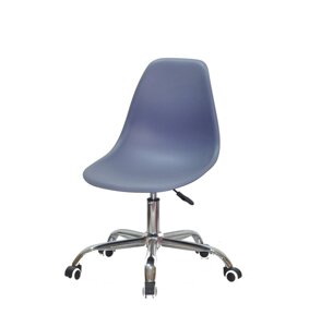 Офісний пластиковий стілець на коліщатках регульований Nik Office Onder Mebli, колір синій 57