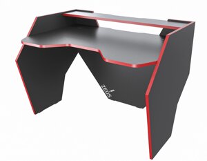 Геймерський стіл ZEUS — Game GROM, колір чорний/червоний