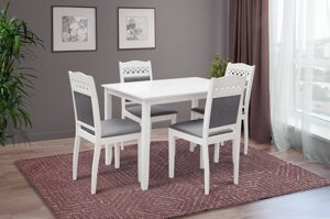 Обідній комплект Бродвей стіл+4 стільця нерозкладний Мікс меблі, колір білий