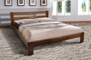 Ліжко двоспальне дерев'яне Star (Стар) Мікс меблі 160х200, колір коньяк