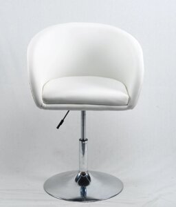 Крісло з хромованою ніжці з регулюванням висоти ANDY CH - BASE , колір білий