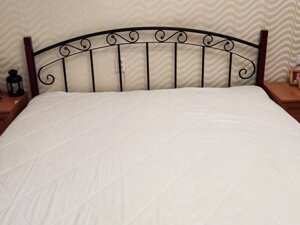 Металеве ліжко на дерев'яних ніжках Афіна Метал-дизайн, колір ви вибір