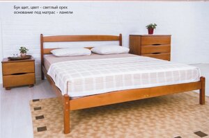 Ліжко з масиву бука двоспальне Лікерія без узніжжя Мікс меблі