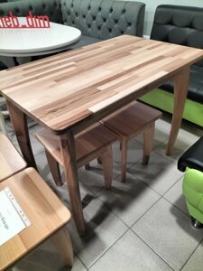 Стіл кухонний нерозкладний з масиву бука Квадро RoomerIN , колір натуральний