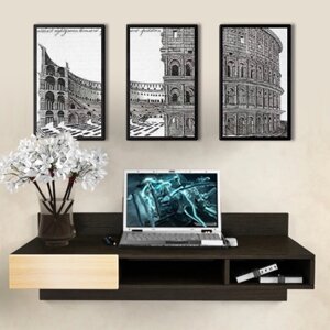Навісний комп'ютерний стіл COMFY HOMETM  AirTable X1 Mini, венге