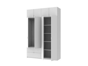 Розпашна Шафа для одягу Doros Лукас Білий 160х50х240 (44900191)