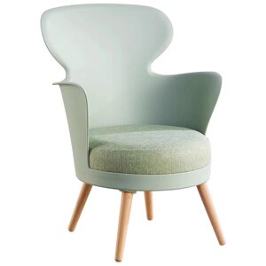 Стілець-крісло для відпочинку в скандинавському стилі пластиковий на букових ніжках з м'яким сидінням Armin , колір