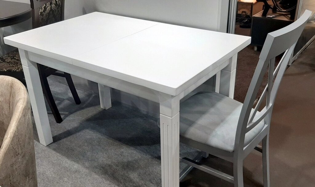 Стіл обідній Класик Люкс 120 Fusion Furniture , колір білий, ваніль RAL1013, бежевий RAL1015 - доставка