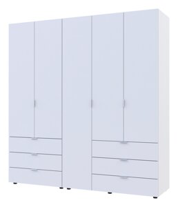 Розпашна Шафа для одягу Doros Гелар комплект Білий 2+3 ДСП 193,7х49,5х203,4 (42002116)