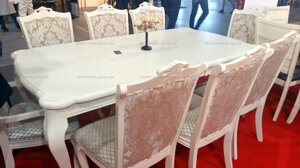 Великий обідній стіл в класичному стилі Севілья Sof, колір білий