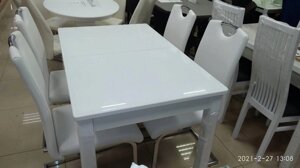 Стіл кухонний зі скляною стільницею Фішер Fusion Furniture, колір білий