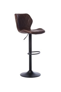 Барний стілець на металевій ніжці B-103 Vetro, оббивка екошкіра колір шоколад