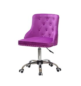 Офісне крісло на коліщатках з оксамитовою оббивкою бузкового кольору OLIMP CH - OFFICE B-1022