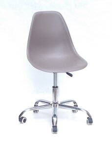 Офісний пластиковий стілець на коліщатках регульований Nik Office, колір сіробежевий 23