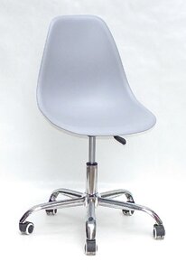 Офісний пластиковий стілець на коліщатках регульований Nik Office Onder Mebli, колір сірий 35