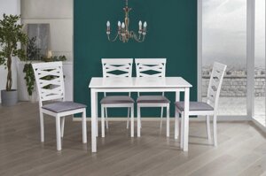 Обідній комплект Бруклін стіл+4 стільця нерозкладний Мікс меблі, колір білий