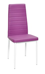 Стілець із м'яким сидінням на білих металевих ніжках PIXEL WT, екошкіра пурпур — 703 WT