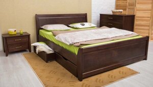 Ліжко двоспальне дерев'яне з ящиками (фільонка) Сіті Мікс меблі, колір на вибір