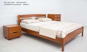 Ліжко двоспальне з масиву бука Ликерія Люкс Мікс меблі, колір темний горіх, світлий горіх, бук натуральний, венге