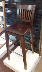 Стілець барний дерев'яний зі спинкою Райнес горіх /Кінг 310 GOOD WOOD Рускополянский Меблевий Комбінат Явір
