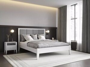 Ліжко дерев'яне з м'яким узголів'ям Верона ArtWood, колір білий