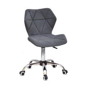 Офісне крісло на коліщатках з оксамитовою оббивкою сірого кольору TORINO CH - OFFICE - 1004