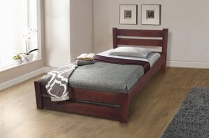 Ліжко односпальне з масиву сосни Глорія Мікс меблі, колір темний горіх