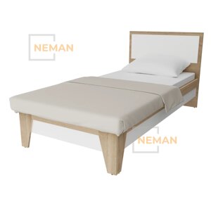 Ліжко СканДІ 900 Neman, Дуб пісочний/Білий