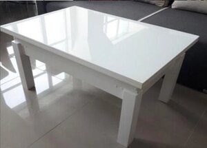 Стіл трансформер ФЛАЙ Fusion Furniture, колір білий + скло ультрабіле (лакобель)